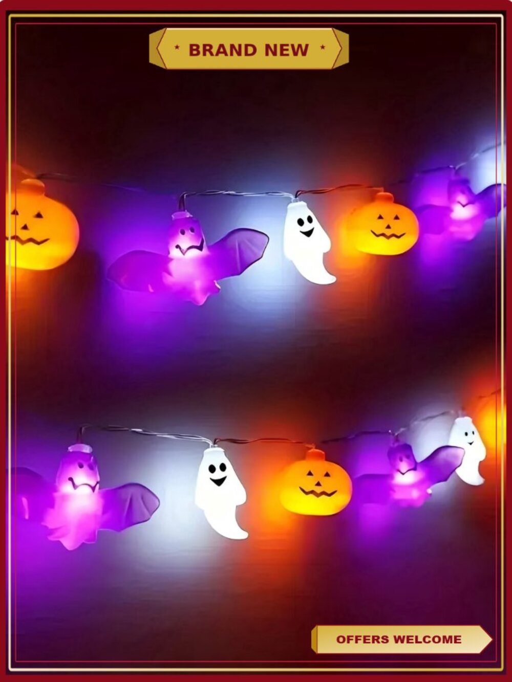 Halloween String Lights 10Ft 20 LED Battery Operated 8 Modes Timer